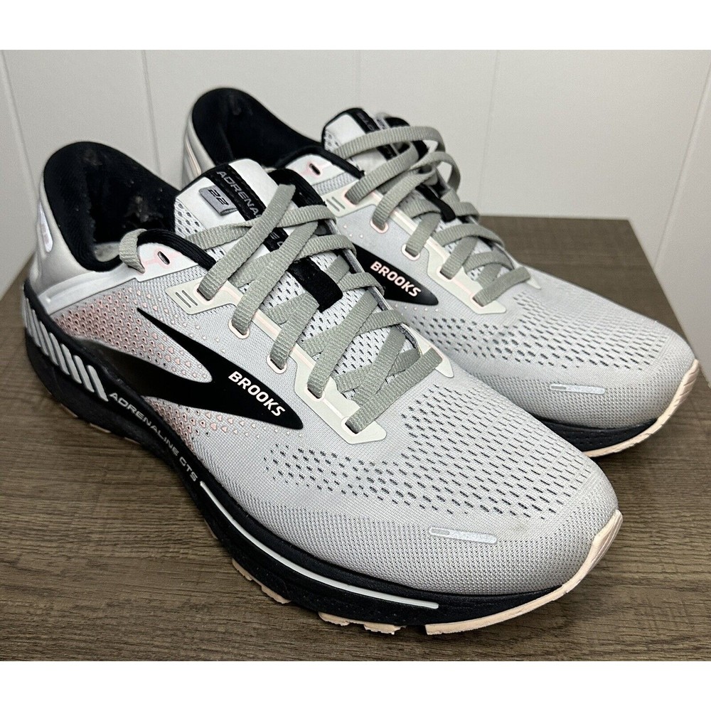 Brooks Adrenaline GTS 22 Womens Size 12 Running Shoes Gray Black Sneakers Gym